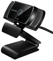 Веб-камера Canyon C5, Black, 2Mp, 1920x1080/30 fps, мікрофон з автоматичним шумоподавленням, USB 2.0, автофокус, 2 м,