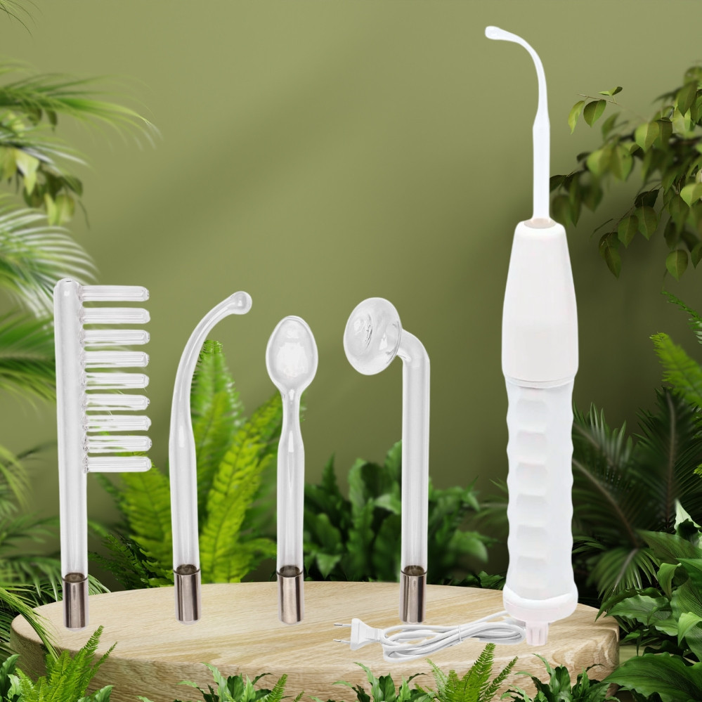 Дарсонваль з 4 насадками імпульсний масажер для обличчя волосся та тіла Spoty косметологічний апарат для домашнього догляду, фото 1