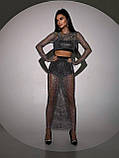Жіночий вечірній костюм зі стразами, фото 3