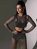 Жіночий вечірній костюм зі стразами, фото 8