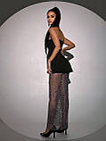 Жіночий вечірній костюм із блискучою спідницею, фото 3