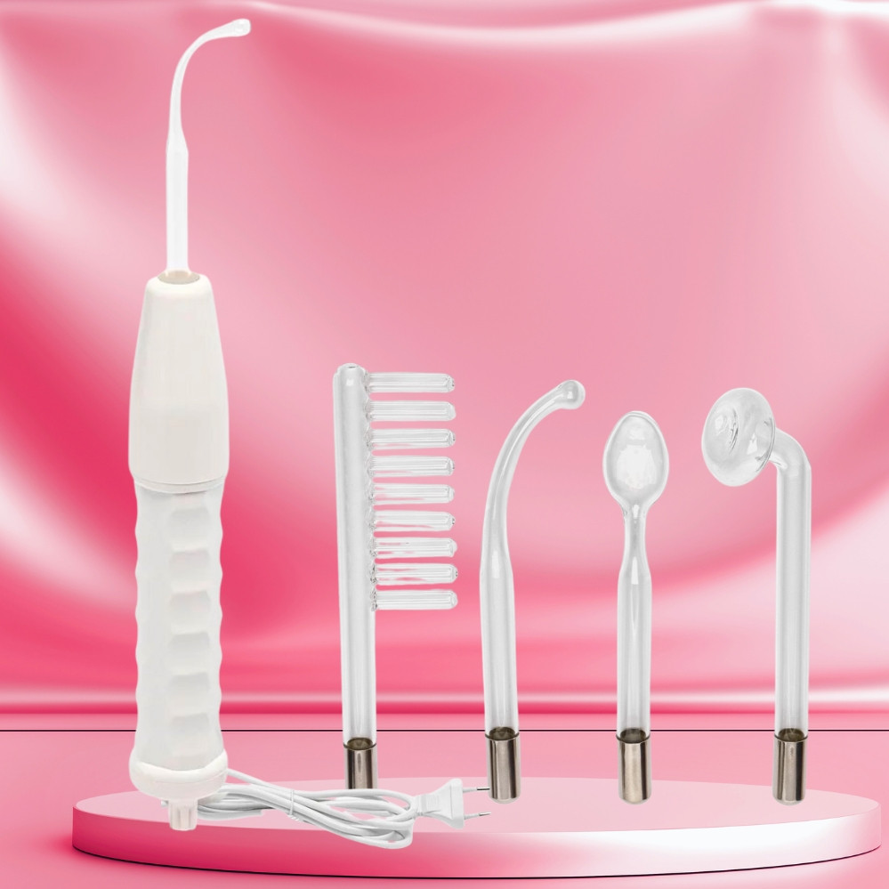 Імпульсний масажер дарсонваль для обличчя волосся та тіла Spoty косметологічний апарат з 4 насадками для дому, фото 1