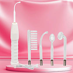 Імпульсний масажер дарсонваль для обличчя волосся та тіла Spoty косметологічний апарат з 4 насадками для дому