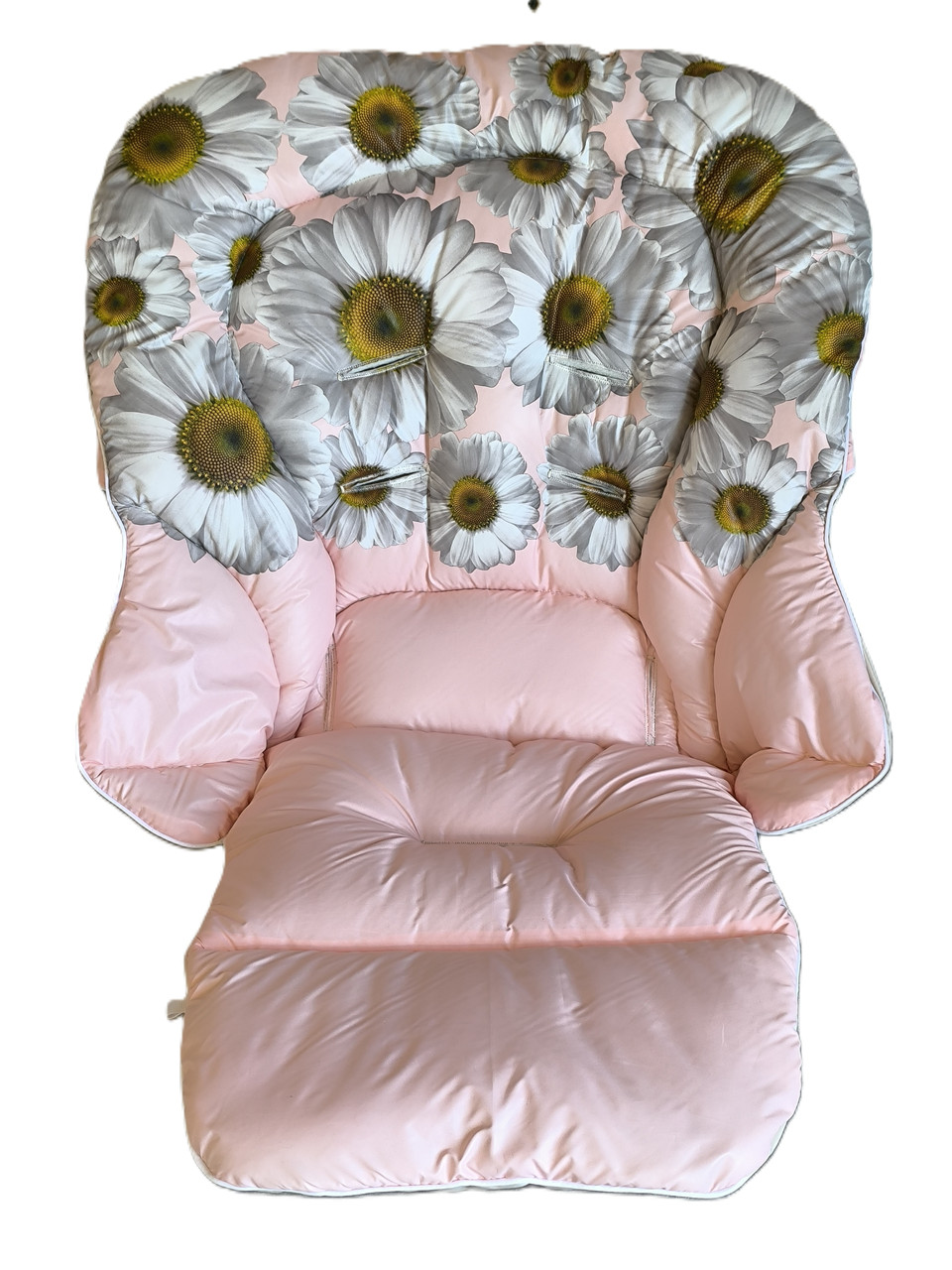 Чохол на стільчик для годування Сhicco Polly Progres 5, Ромашки на рожевому DavLu (Pr-0005), фото 1