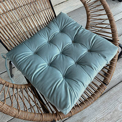 Подушка для стільців (40x40х5 см) Decorator Velour колір блакитний 84-178