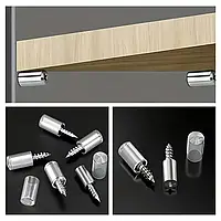 Універсальні кронштейни для полиць металеві фіксатори з прозорим ковпачком, набір 10 шт