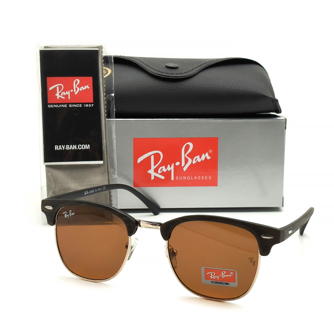 Окуляри Ray Ban 3016 Clubmaster коричневі, фото 1