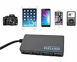 USB А HUB 3.0 Високошвидкісний 4-портовий багатофункціональний адаптер-розгалужувач, фото 5