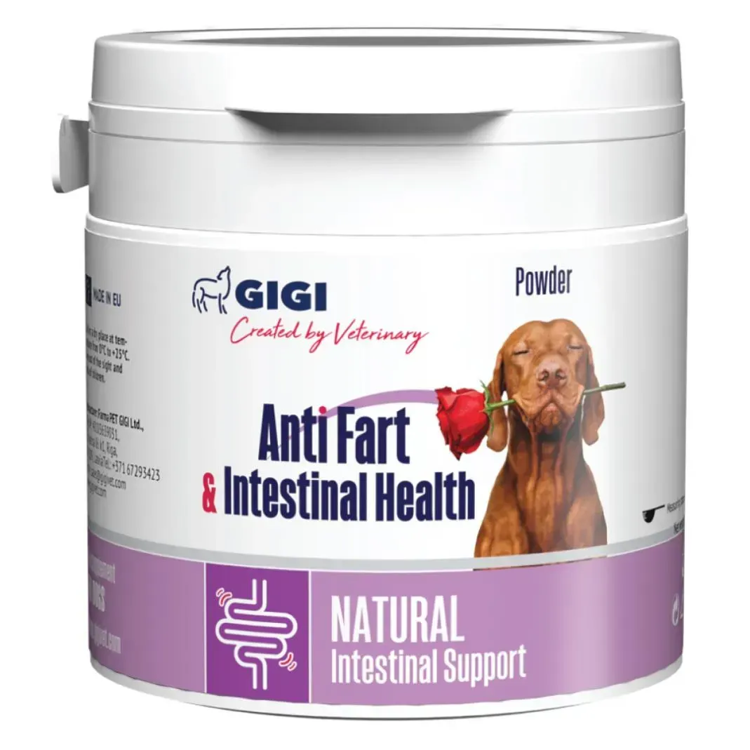 Натуральна мінеральна добавка для зменшення газоутворення у собак Gigi Anti Fart & intestinal Health 117 г, фото 1