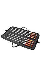 Подарунковий набір шампурів з деревяною руякою в сумці "Єнот-5", фото 2