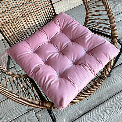 Подушка для стільців (40x40х5 см) Decorator Velour колір рожевий​​​​​​​ 84-180