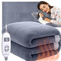 Електроковдра Ruhhy 26225 — 10 режимів, таймер, 180×130 см, сіре