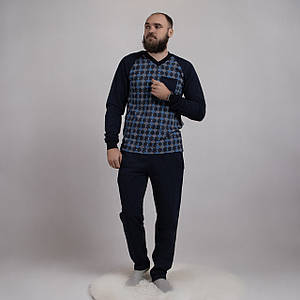 Чоловіча тепла піжама "Кишеня-клітина" р.44-48