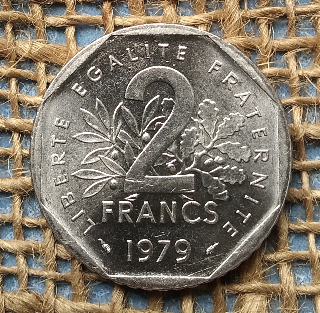 2 франка 1979 року. Францiя, фото 1