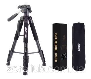 Штатив Zomei Q188 — алюмінієвий штатив із панорамною головкою й моноподом, для фото-, відео- та астроснімання, фото 1