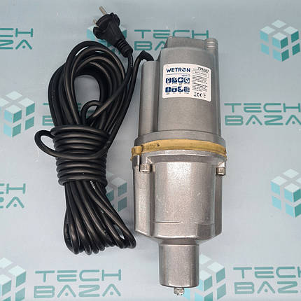 Вібраційний Насос 0.25 кВт H 75м Q 18л/хв Ø100мм 10м кабелю нижній забір WETRON (WVM60-1) (778387), фото 1