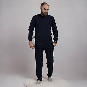 Чоловіча тепла піжама "Однотон-чорна" р.44-46