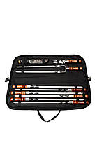 Набір шампурів Enot-1 Brown у сумці подарунок чоловіку для шашлику барбекю полювання риболовлі, фото 2