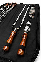 Набір шампурів Enot-1 Brown у сумці подарунок чоловіку для шашлику барбекю полювання риболовлі, фото 5