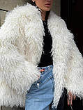 Жіноча подовжена екошуба лама, фото 2