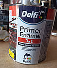 Ґрунт-емаль для металу по іржі 3 в 1 Delfi хакі МАТОВА 2.8кг містить Захист від корозії Адгезійний ґрунт Декоративну емаль, фото 3