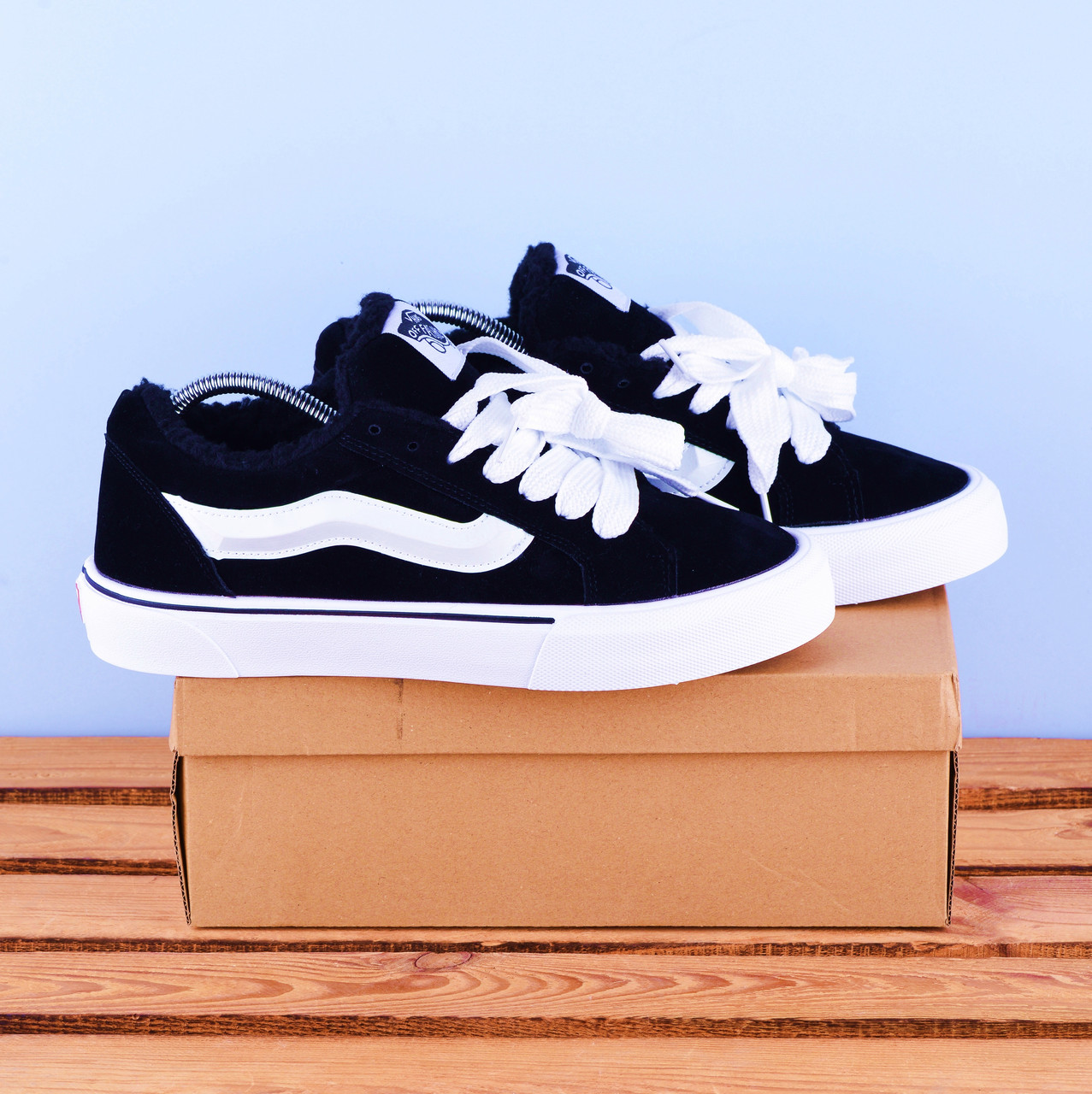 Зимові Кеди Кросівки сти лі Vans Knu Skool Imran Potato чорні, фото 1