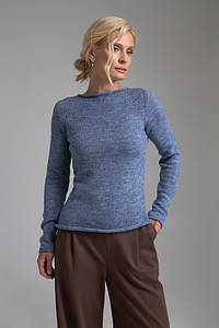 Кофта тепла лонгслів жіноча на осінь з шерсті джинсовий