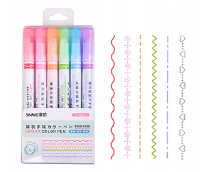 Набір роликових маркерів з візерунками, 6 шт APT_PR43