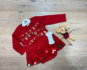 Теплий Боді "Новорічна Гірлянда" для новонароджених р.64/86; Гурт