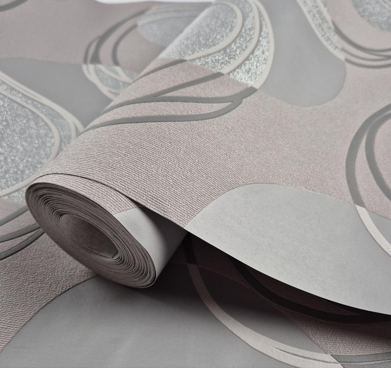 Шпалери вінілові на флізеліні 0.53 × 10.05 м Marburg 6569-20, кавові з сірим — для спальні, вітальні, кабінету, фото 1