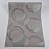 Шпалери вінілові на флізеліні 0.53 × 10.05 м Marburg 6569-20, кавові з сірим — для спальні, вітальні, кабінету, фото 5