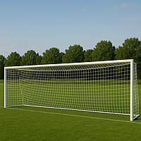 Сітка для футболу підвищеної міцності «КАПРОН АНТИМОРОЗ» біла (комплект 2 шт)