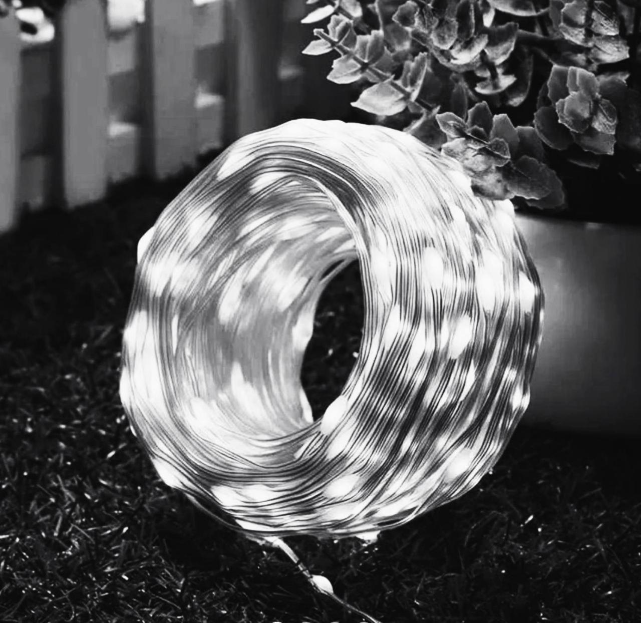 Вулична світлодіодна гірлянда 30 м великі каплі роси 300Led Холодний білий колір, фото 1