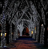 Вулична світлодіодна гірлянда 30 м великі каплі роси 300Led Холодний білий колір, фото 3