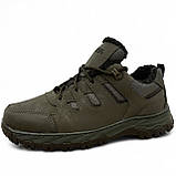 Кросівки чоловічі зимові на хутрі хакі (Сгб-11-4), фото 7