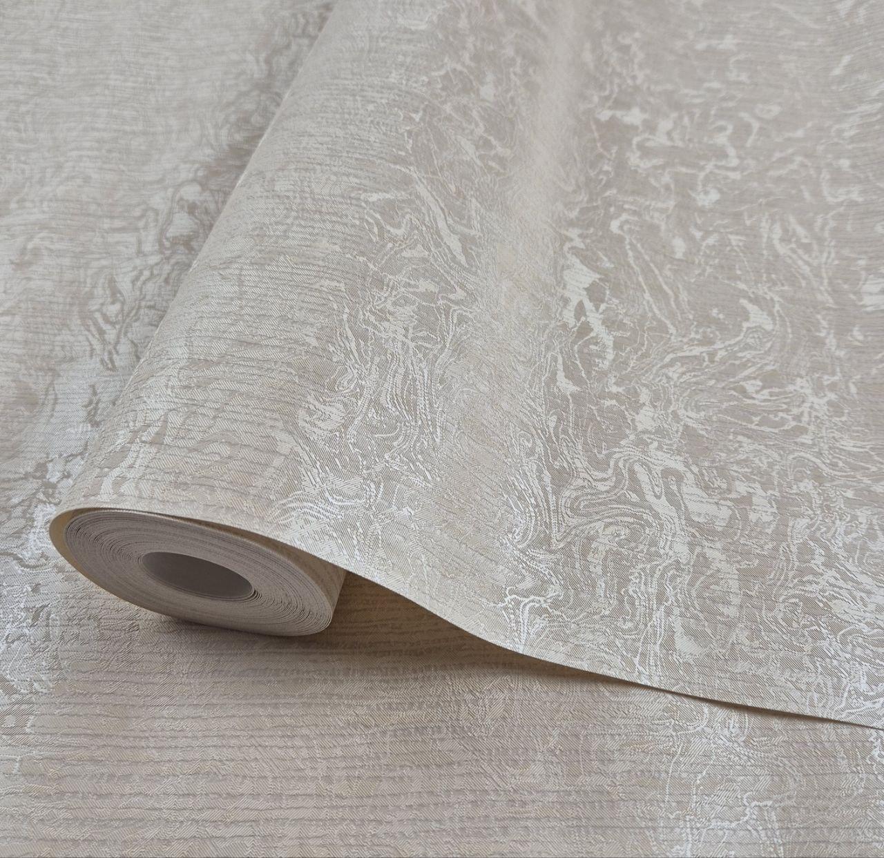 Шпалери вінілові на флізеліні 0.53 × 10.05 м Marburg 74915, бежеві — для спальні, вітальні, коридору, фото 1