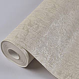 Шпалери вінілові на флізеліні 0.53 × 10.05 м Marburg 74915, бежеві — для спальні, вітальні, коридору, фото 4