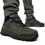 Кросівки чоловічі зимові з хутром протекторні колір хакі (Сгб-11-4), фото 3