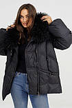 Пуховик з хутром лами Mishele 44, 46, 48, 50, 52, 54, фото 3