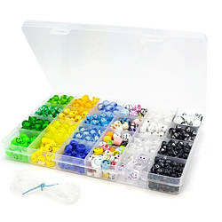 Набір для виготовлення прикрас №1, розмір 19х13х2, 2см, в наборі 24 відділення, +-198г (приблизно 660шт.)