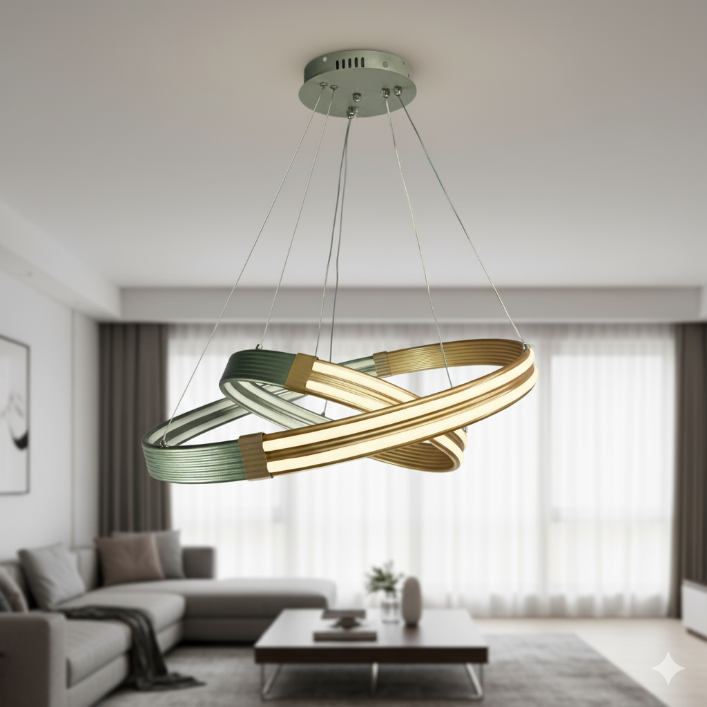 Люстра Led с кольцами Linisoln 100W до 20 м² цвет Золото шампань 752-60*40, фото 1