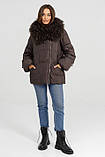 Пуховик з хутром лами Mishele 46, 48, фото 3