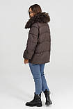 Пуховик з хутром лами Mishele 46, 48, фото 4