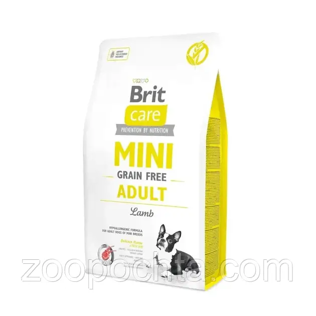 Сухий корм Brit Care Mini GF Adult Lamb для дорослих собак мініатюрних порід з ягням 2 кг, фото 1