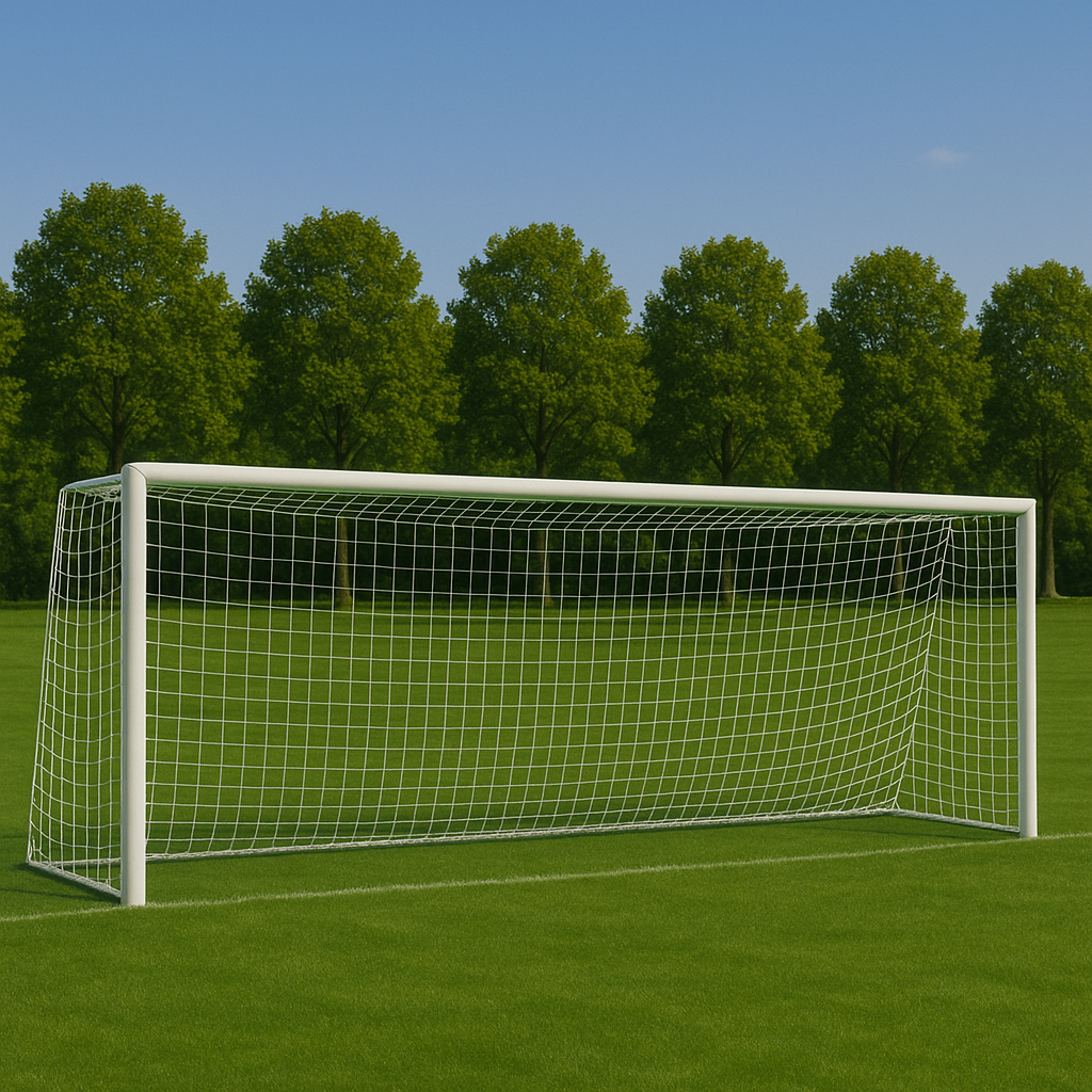 Сітка для футболу підвищеної міцності «ЕКСКЛЮЗИВ 2,1» біла (комплект з 2 шт.), фото 1