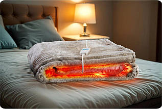 Електроковдра BD-961 Плюшева 180x160см Двомісна 10 Режимів 160 Вт Таймер 10 год, фото 5