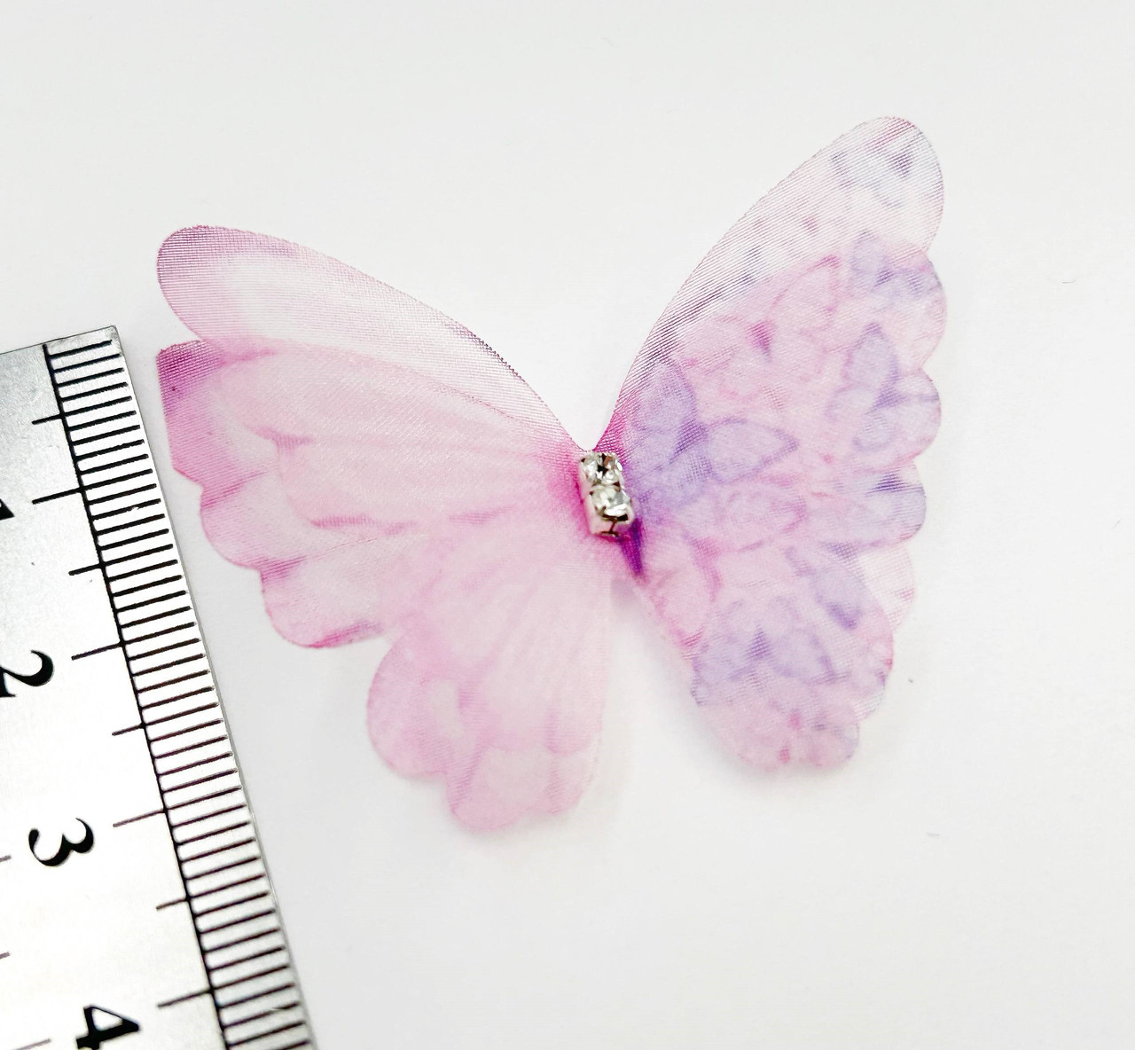 Метелик з шифону / Двошарові шифонові метелики ~3,5см, фото 1