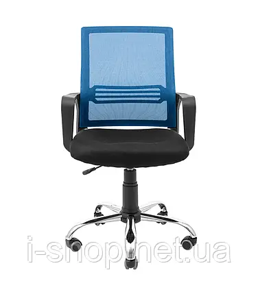 Крісло Richman Джина Хром Піастра Сітка чорна + синя, фото 2