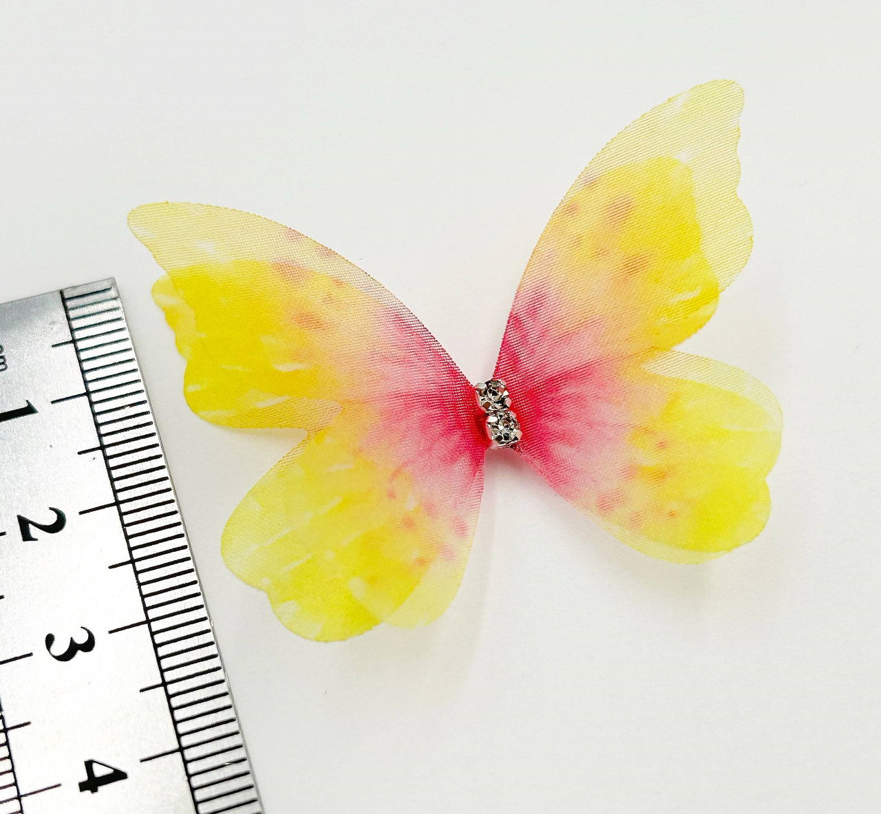 Метелик з шифону / Двошарові шифонові метелики ~3,5см, фото 1