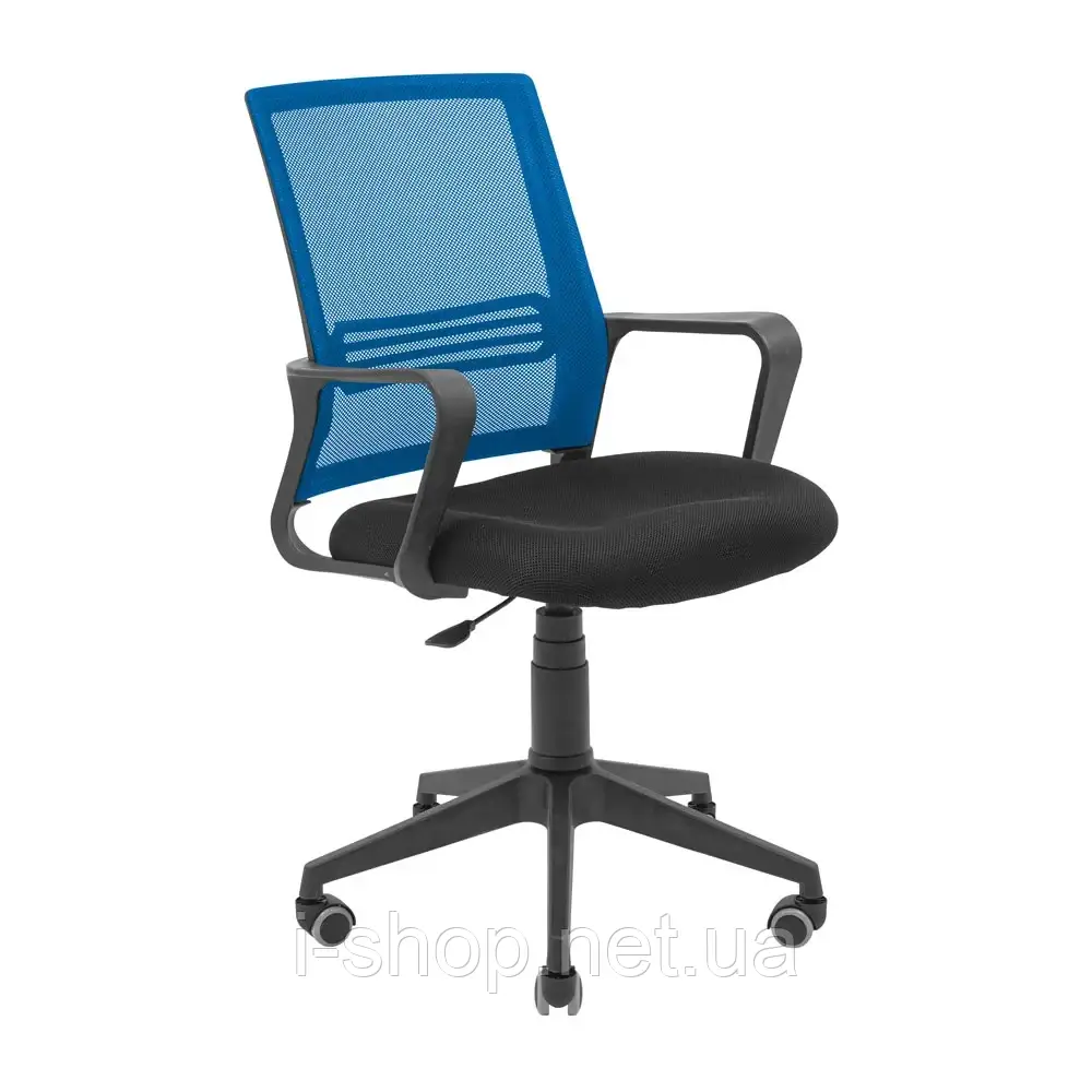 Крісло Richman Джина Пластик Піастра Сітка чорна + синя